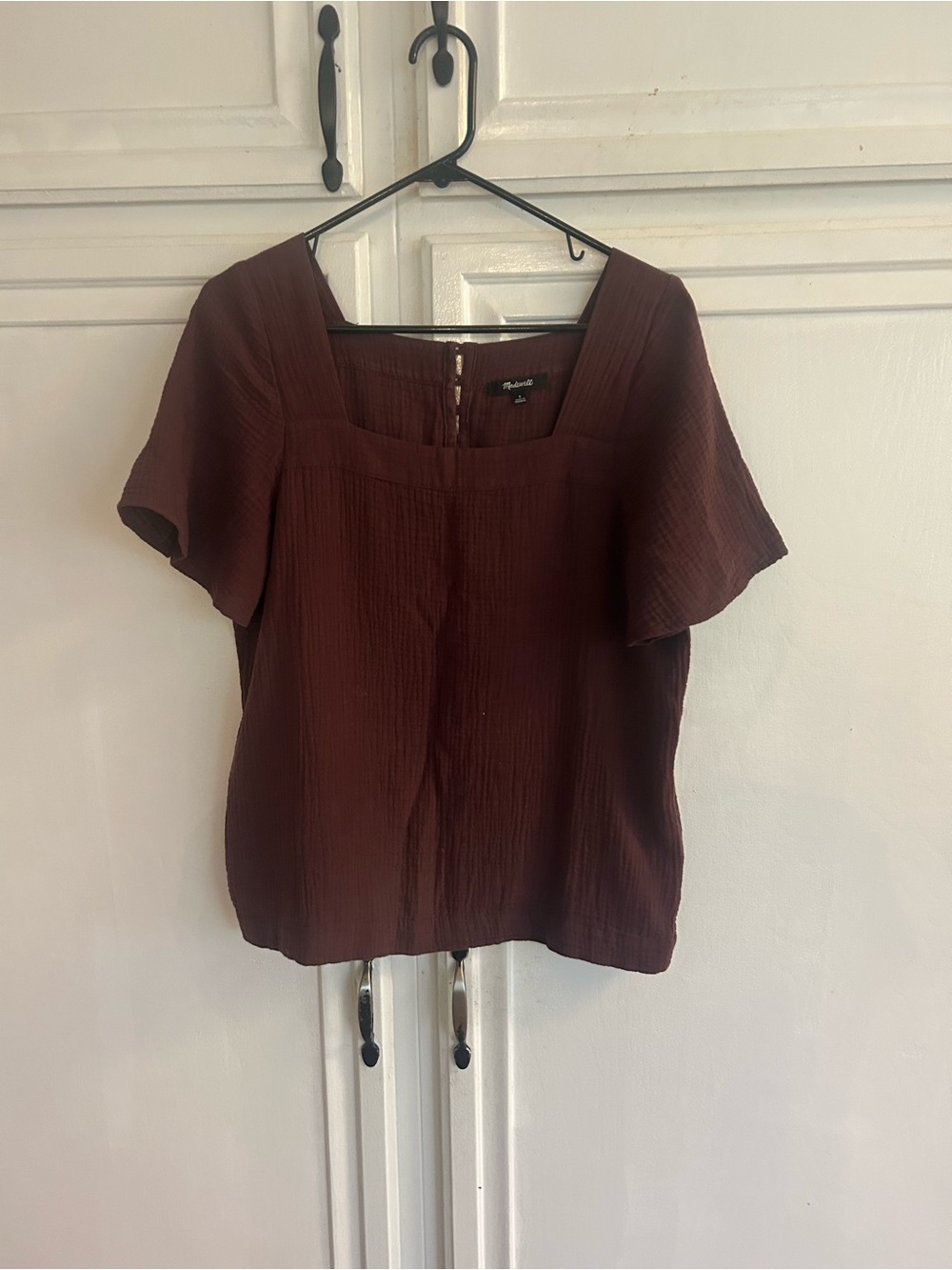 Madewell Square-Neck Short Sleeve Top - Brown